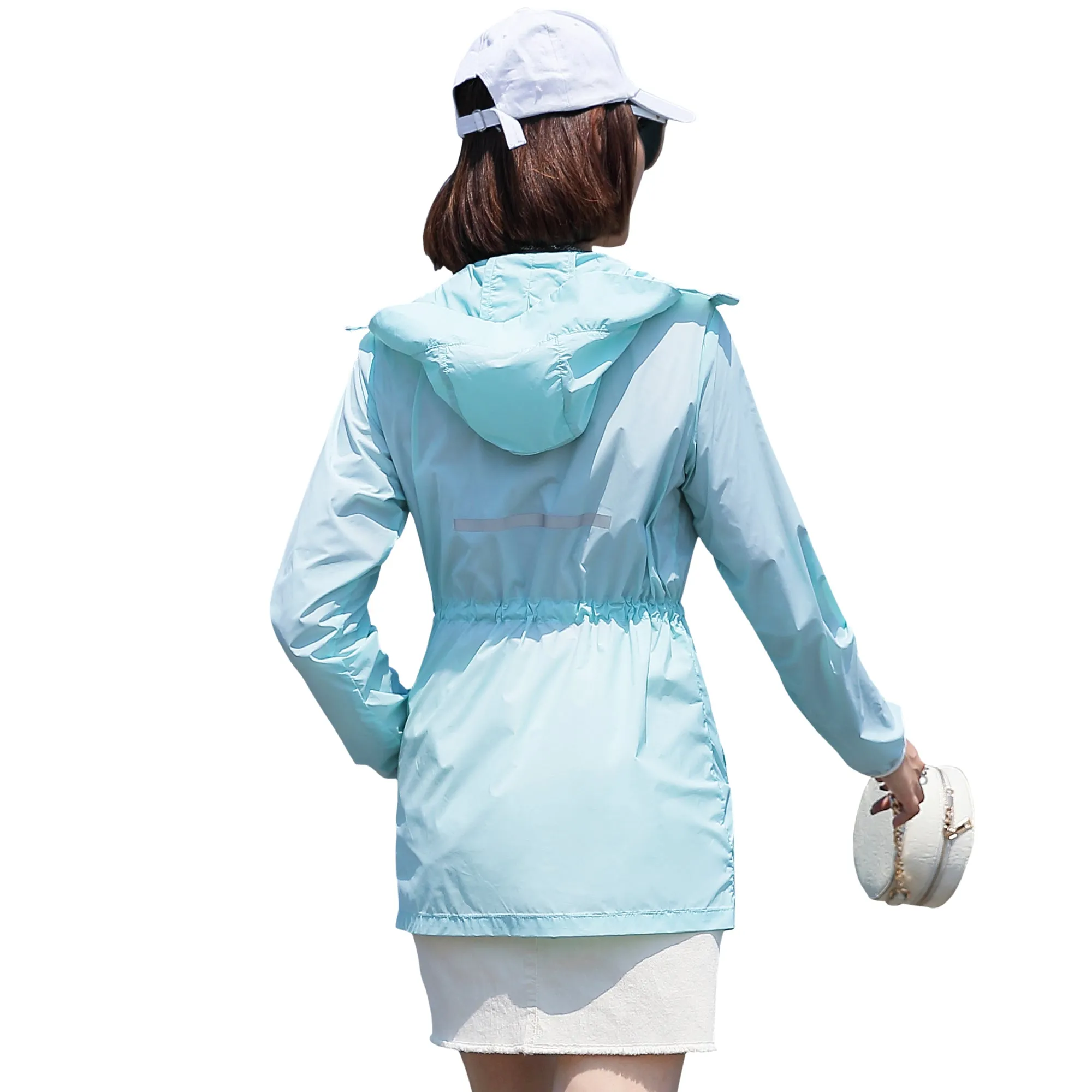 Anniou Womens Wholesale UV Protection Hooded Trench Jacket