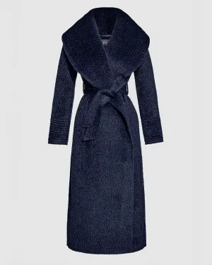 Bouclé Alpaca Maxi Wide Shawl Collar Wrap Coat