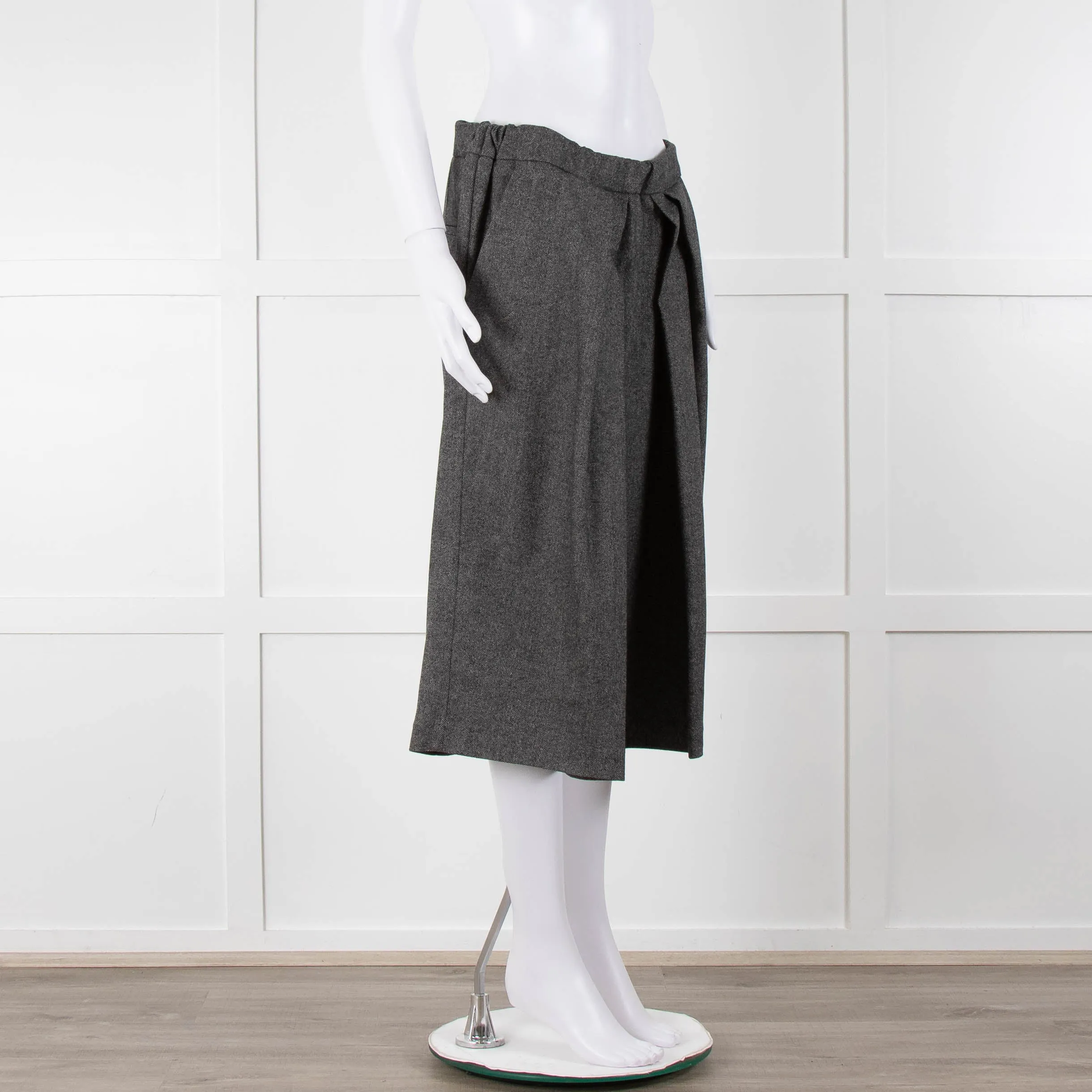 Brunello Cucinelli Grey Wool And Cashmere Blend Culottes