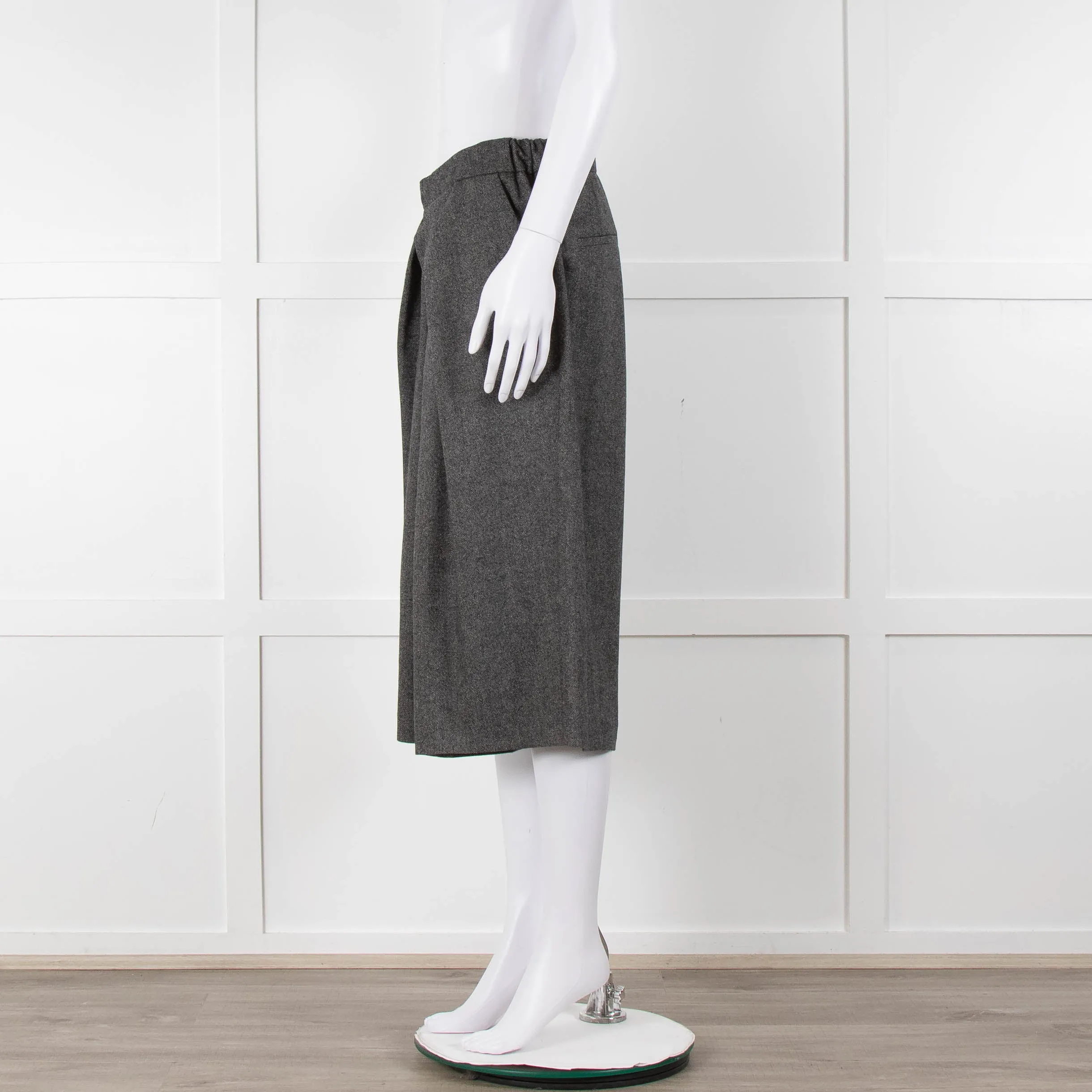 Brunello Cucinelli Grey Wool And Cashmere Blend Culottes