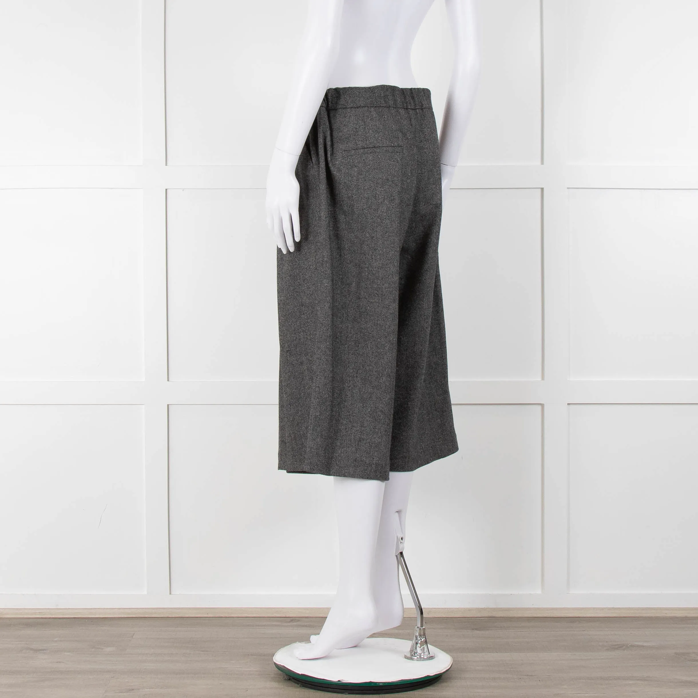 Brunello Cucinelli Grey Wool And Cashmere Blend Culottes