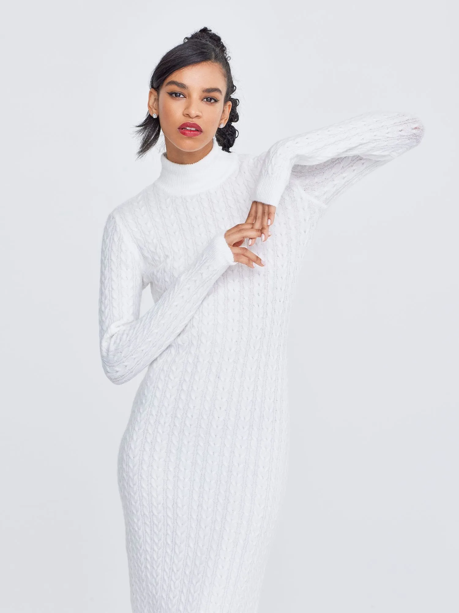 Cable-Knit Sweater Dress