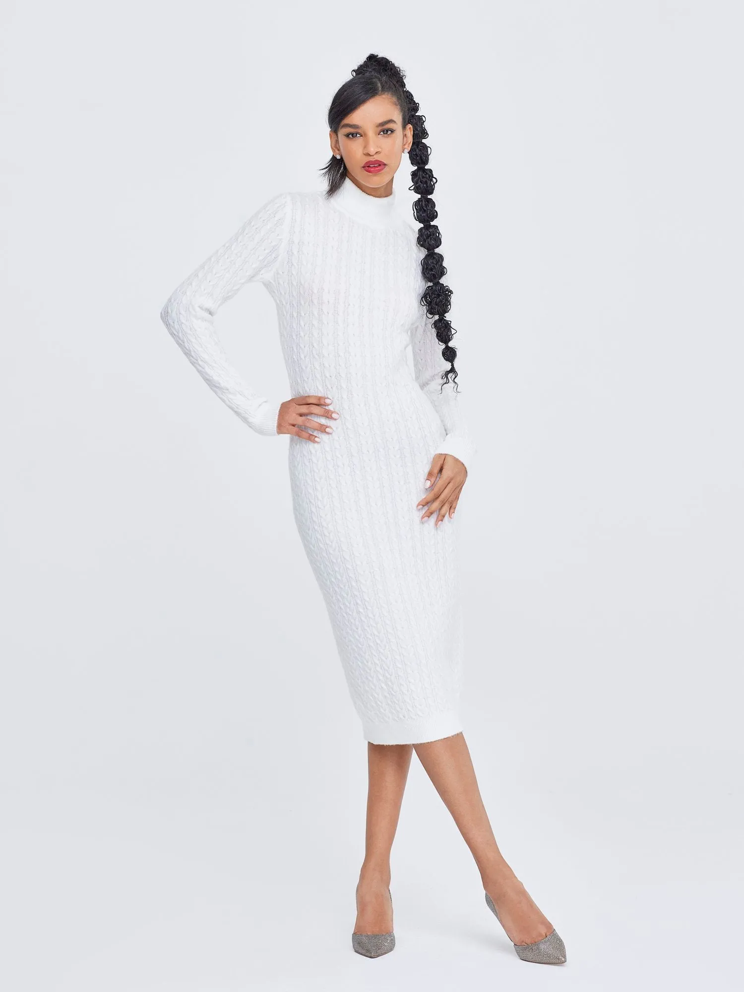 Cable-Knit Sweater Dress