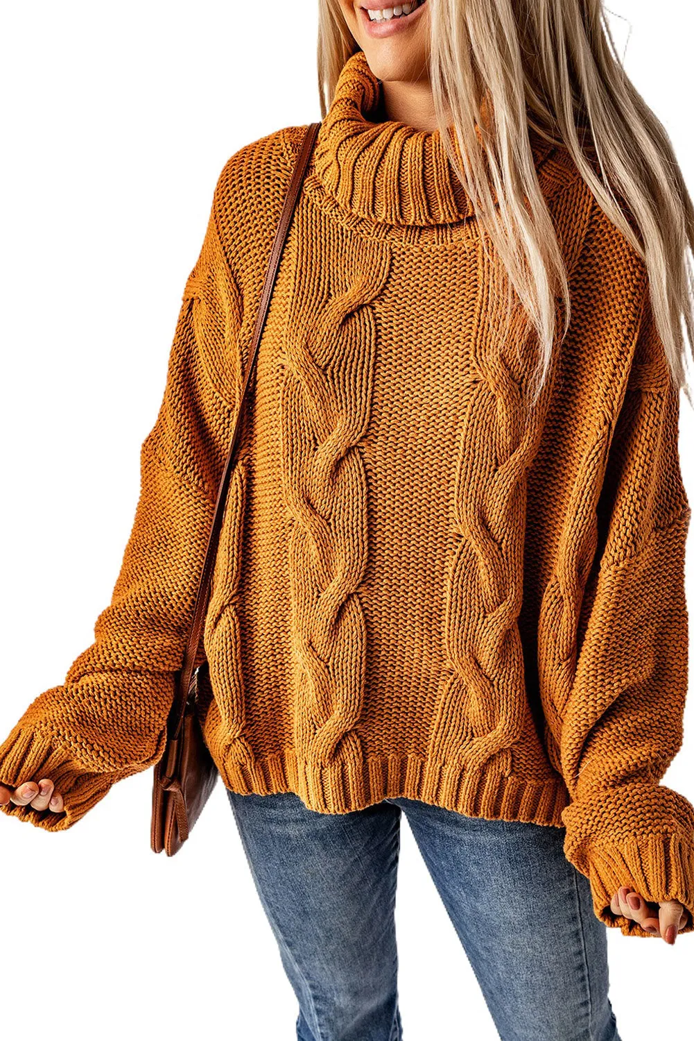 Cable Knit Turtleneck Sweater