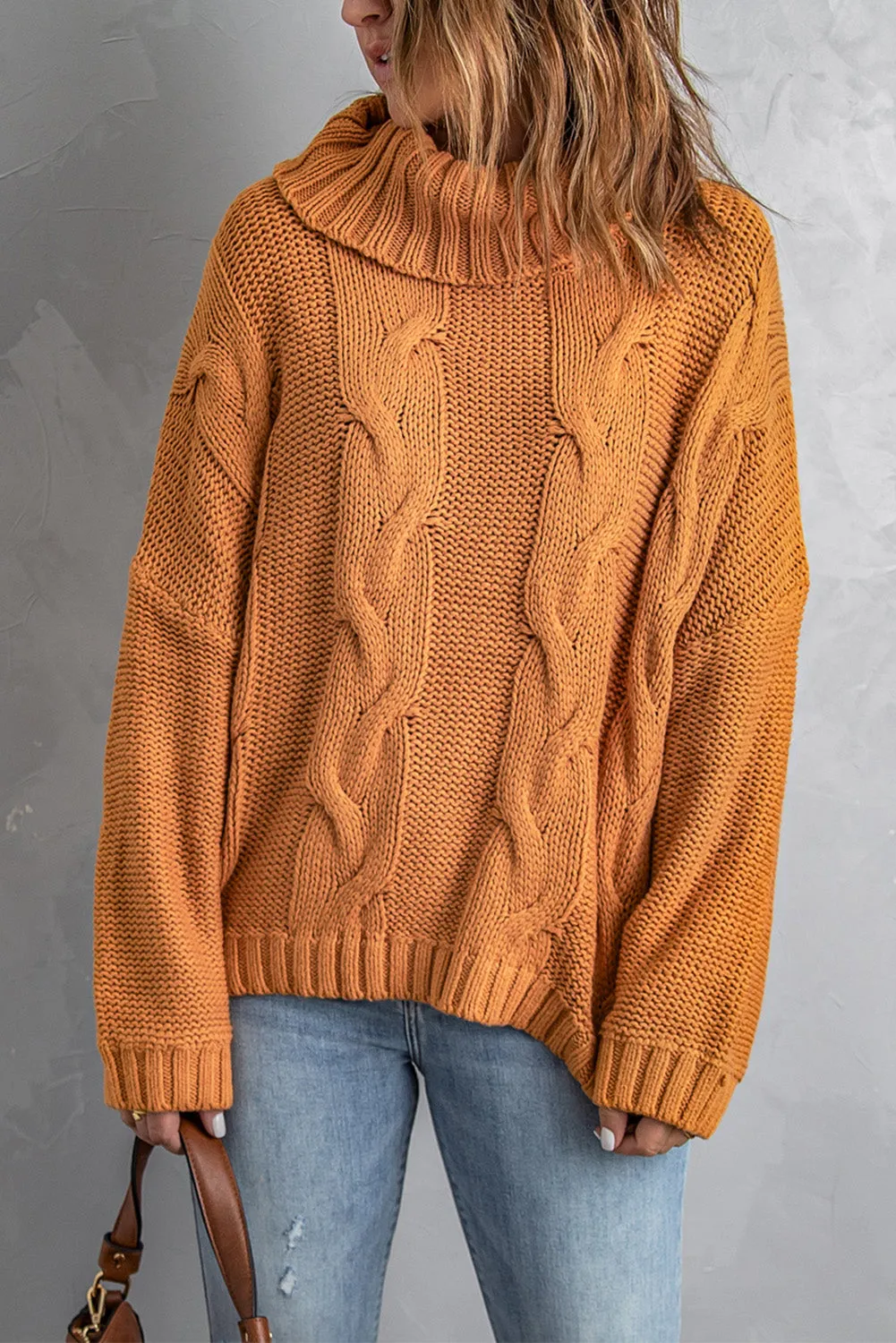 Cable Knit Turtleneck Sweater