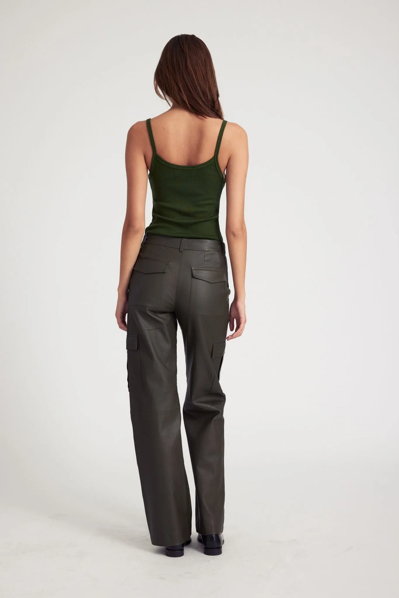 Cactus Leather Cargo Trousers