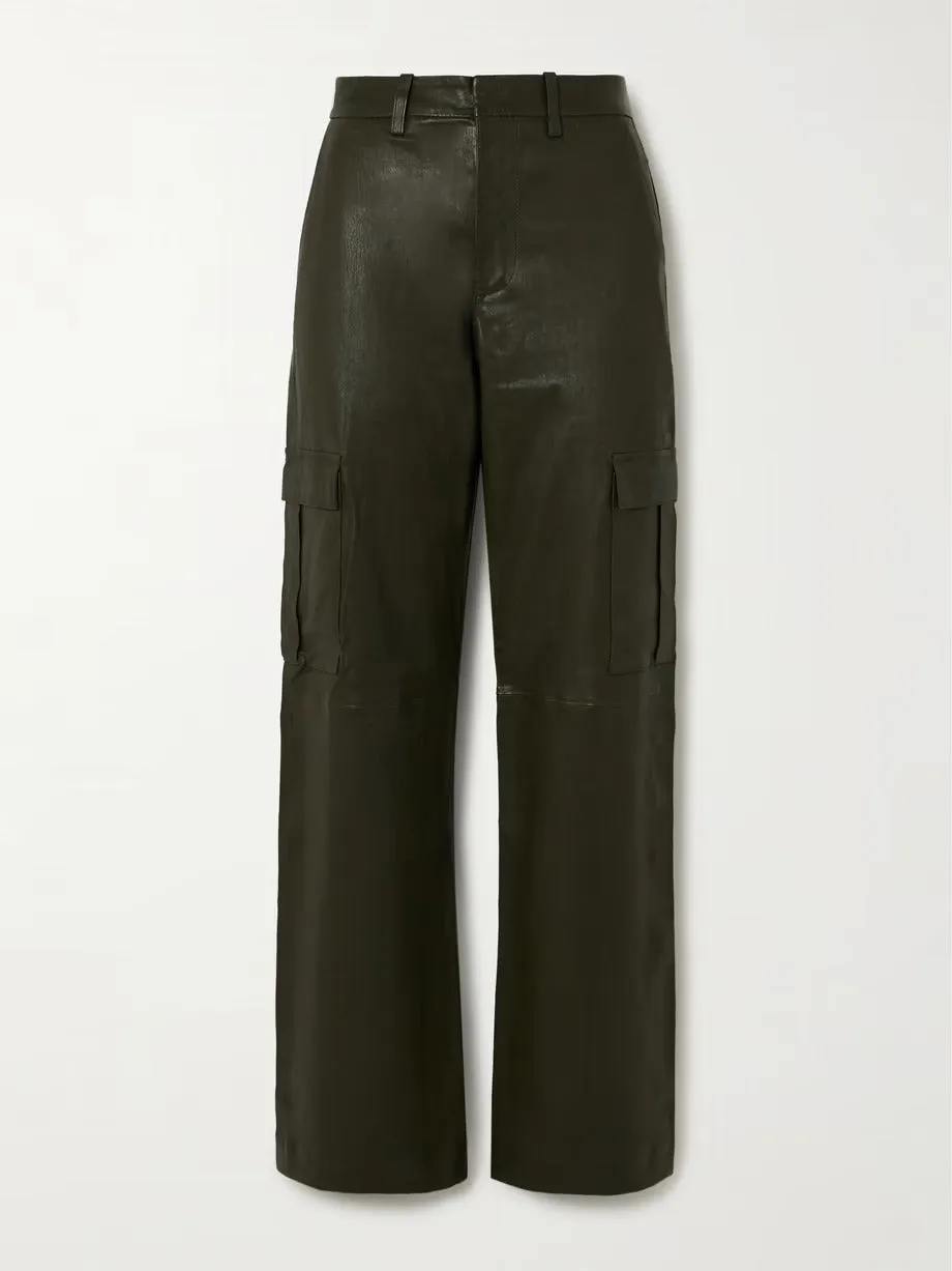 Cactus Leather Cargo Trousers