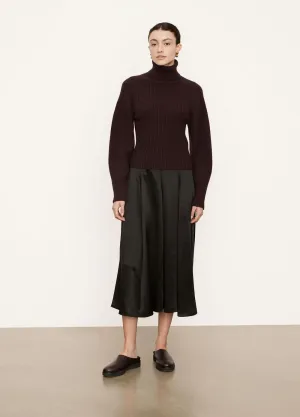 Cashmere Open Back Turtleneck in Plum Wine