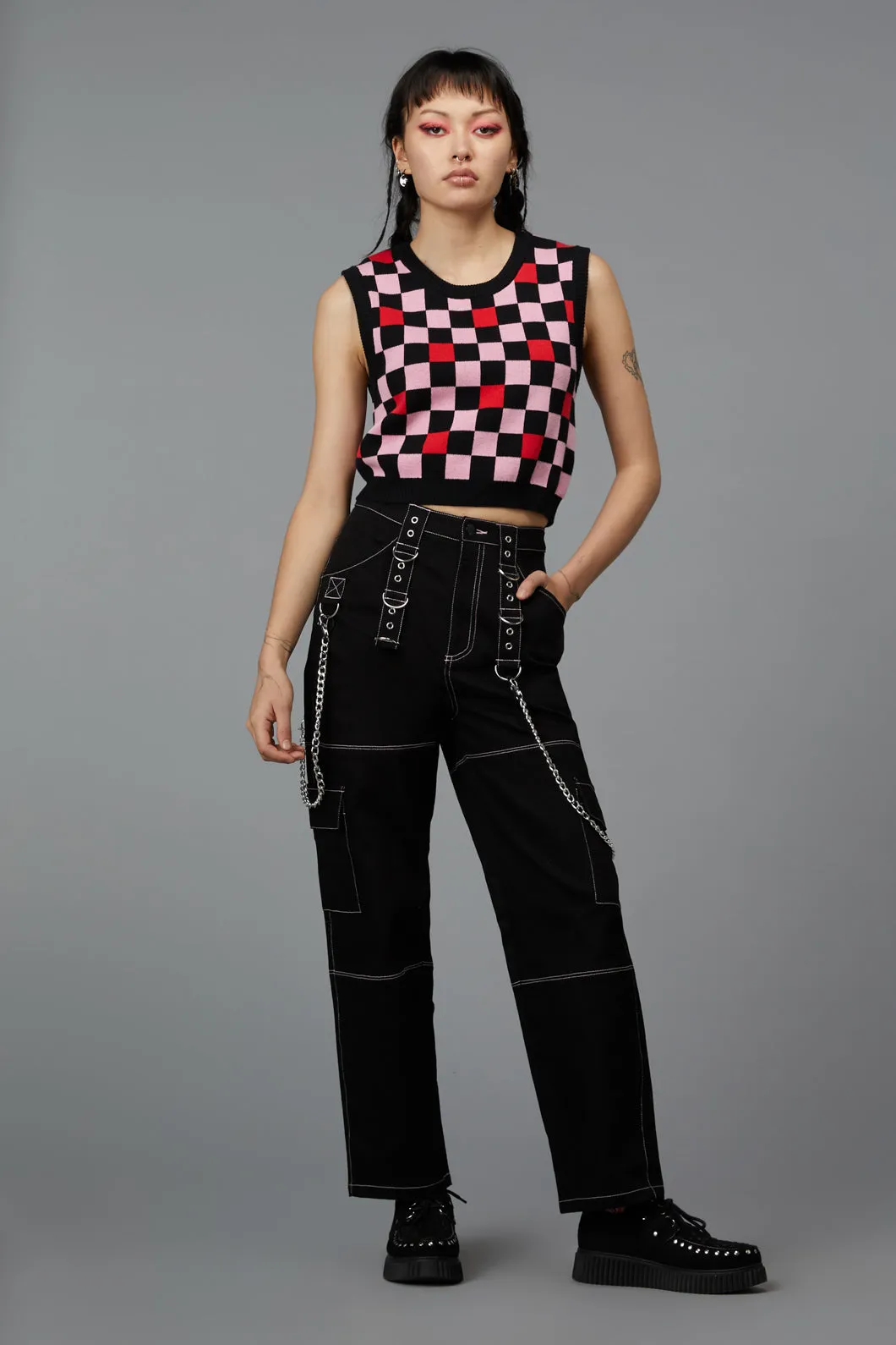 Checker Knit Vest