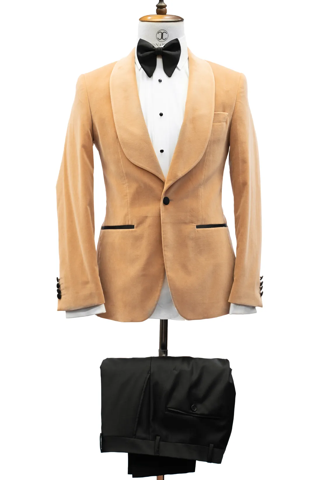 CONNAISSEUR - PEACH BLOOM VELVET BLAZER