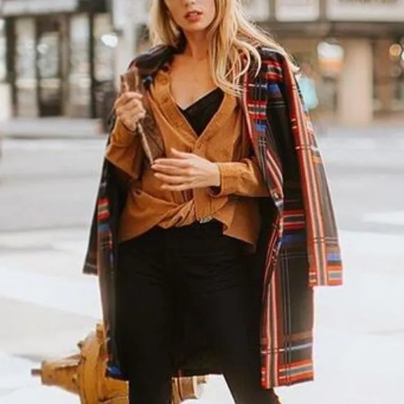 DIANA Plaid Print Coat Blazer