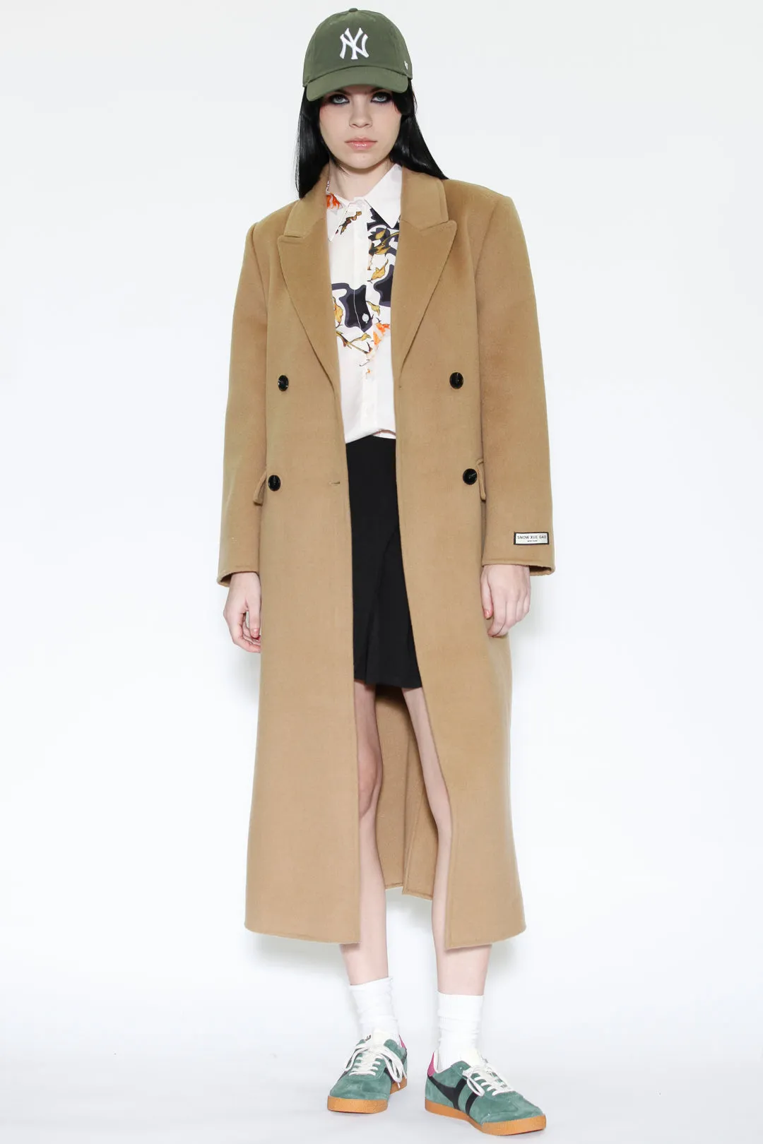 Double-Sided Wool Camel Wrap Coat