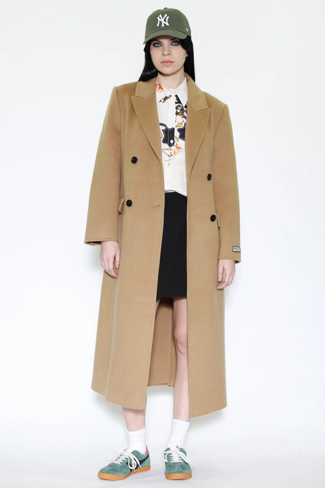 Double-Sided Wool Camel Wrap Coat