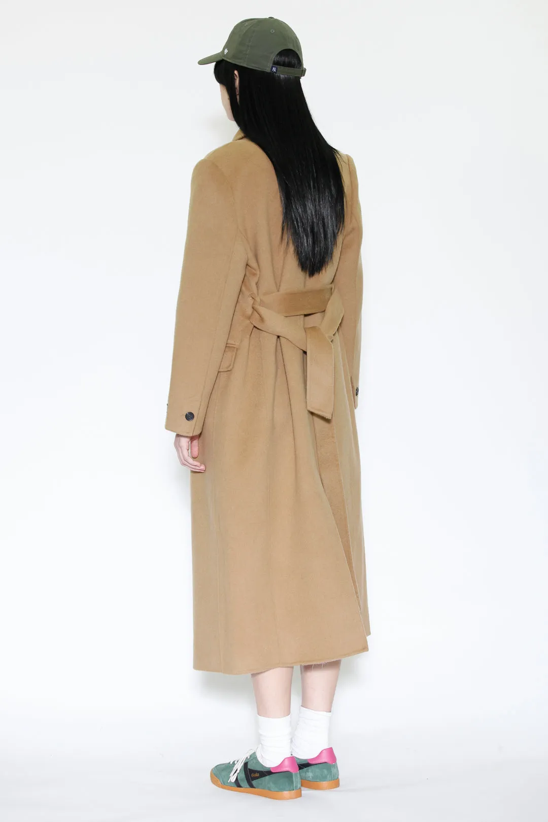 Double-Sided Wool Camel Wrap Coat