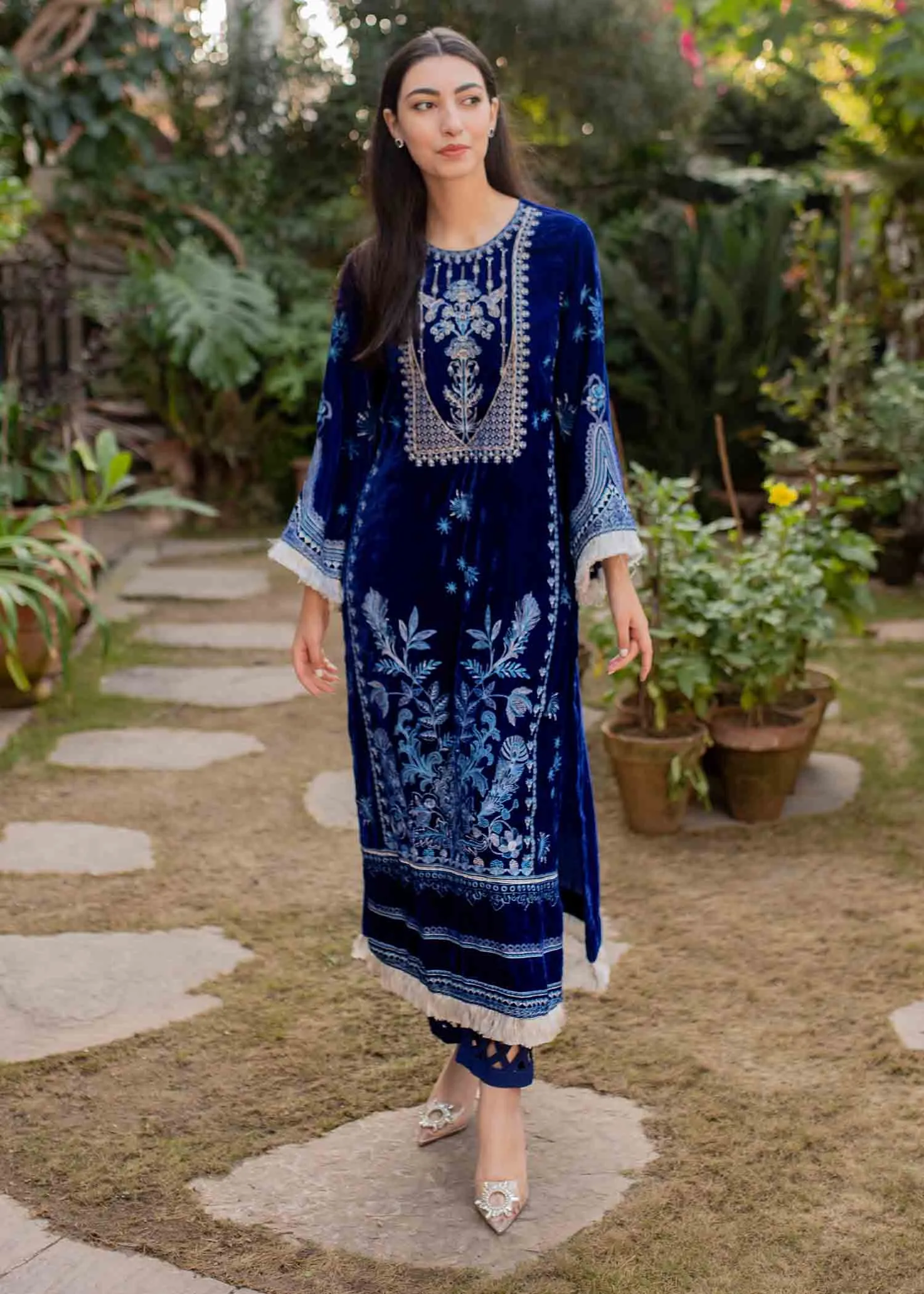 Elegant Party Wear Salwar Kameez in Micro Velvet #PF259