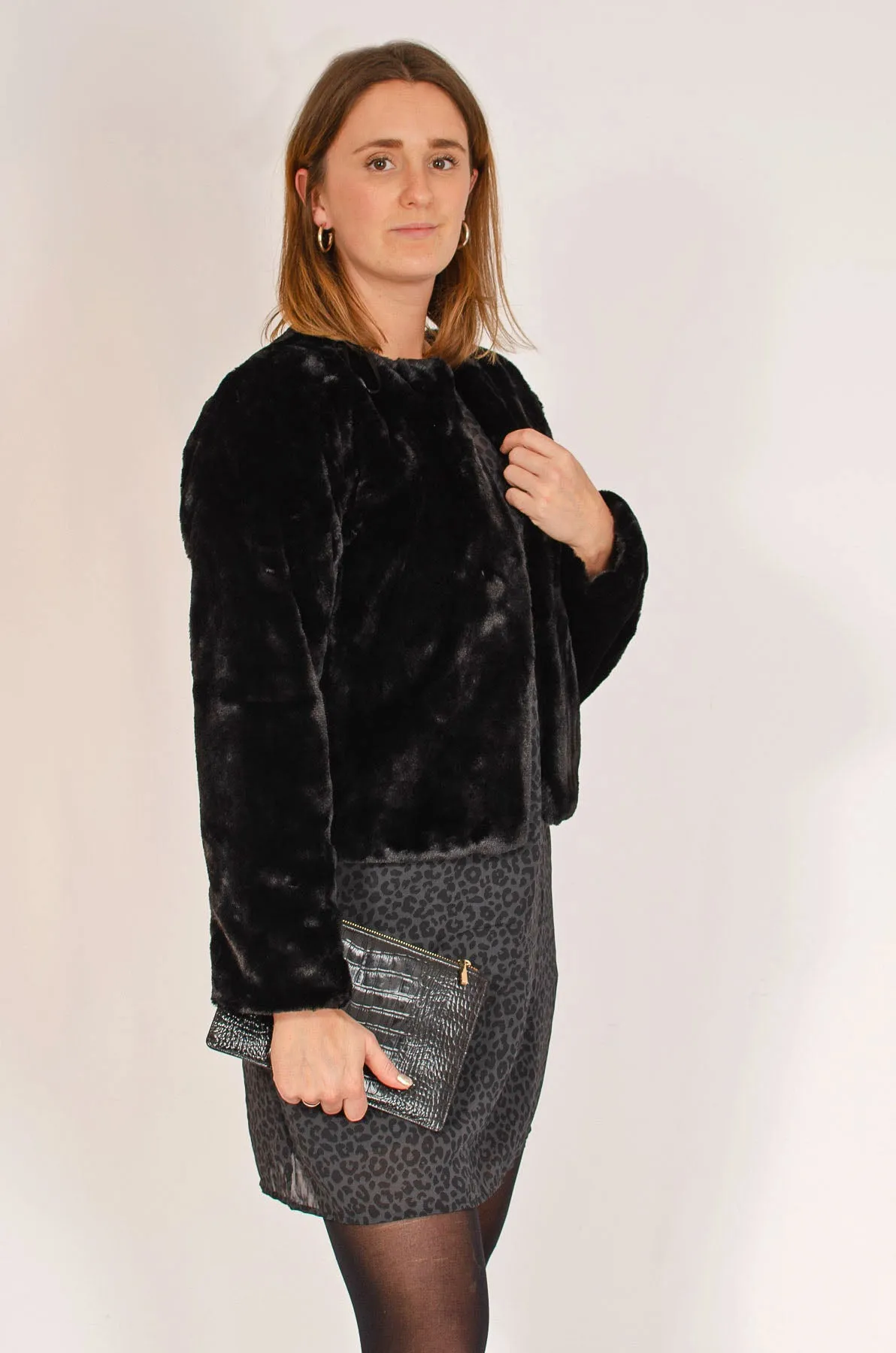 Faux Fur Bolero Jacket