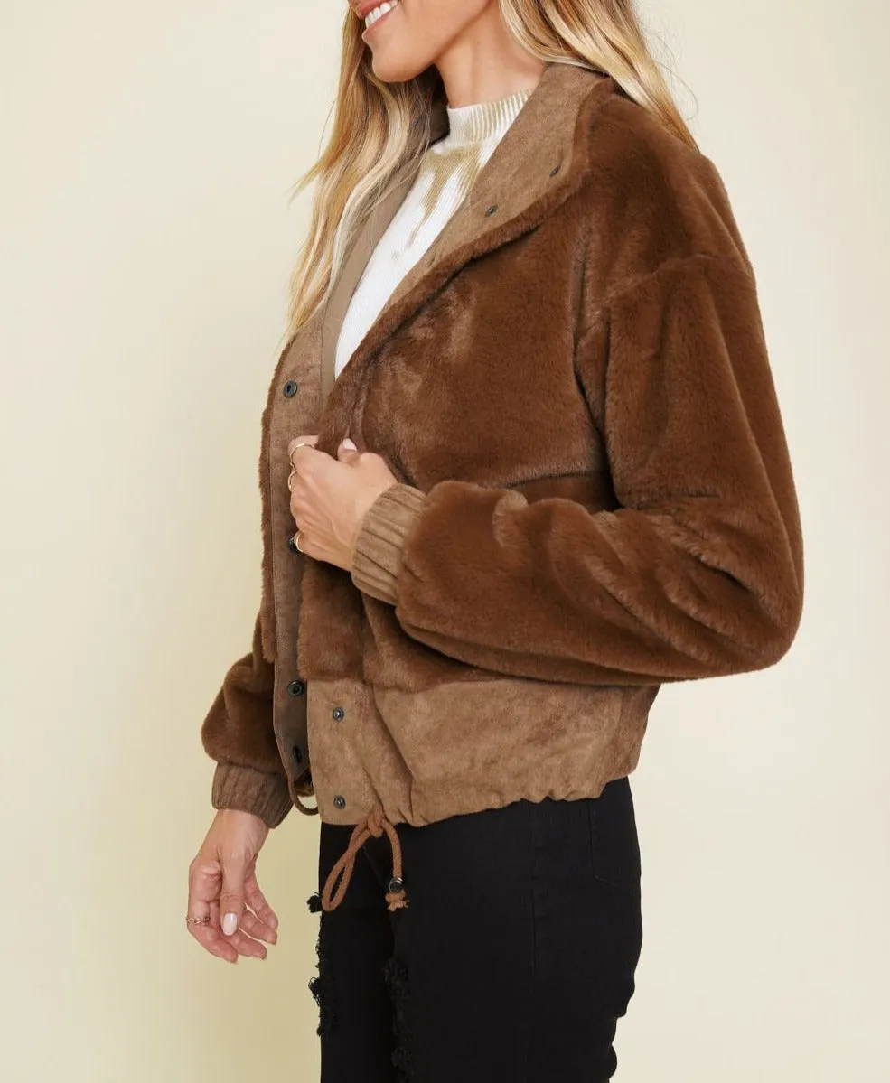 Faux Fur Bomber Jacket