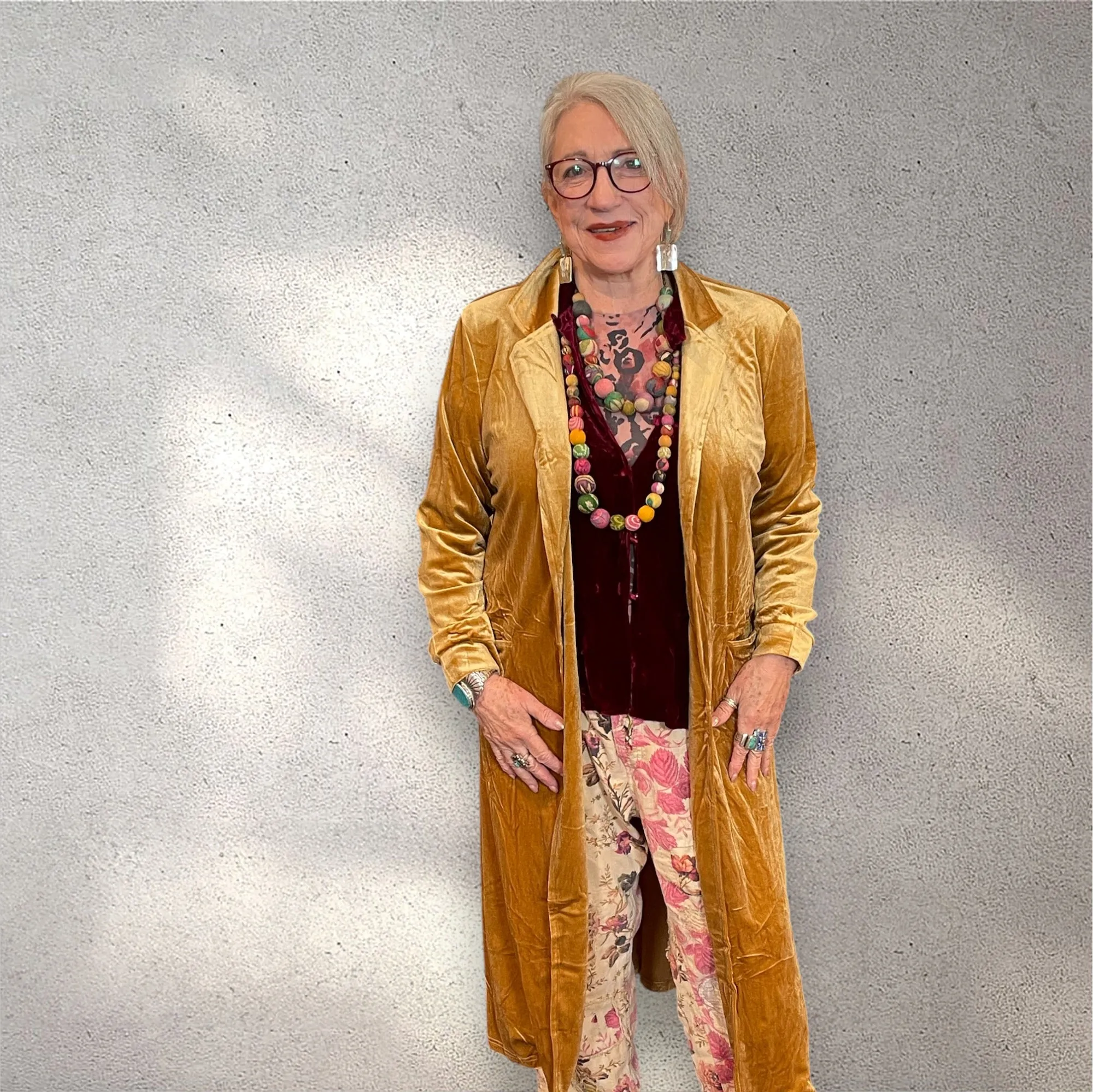 Gold Velvet Blazer