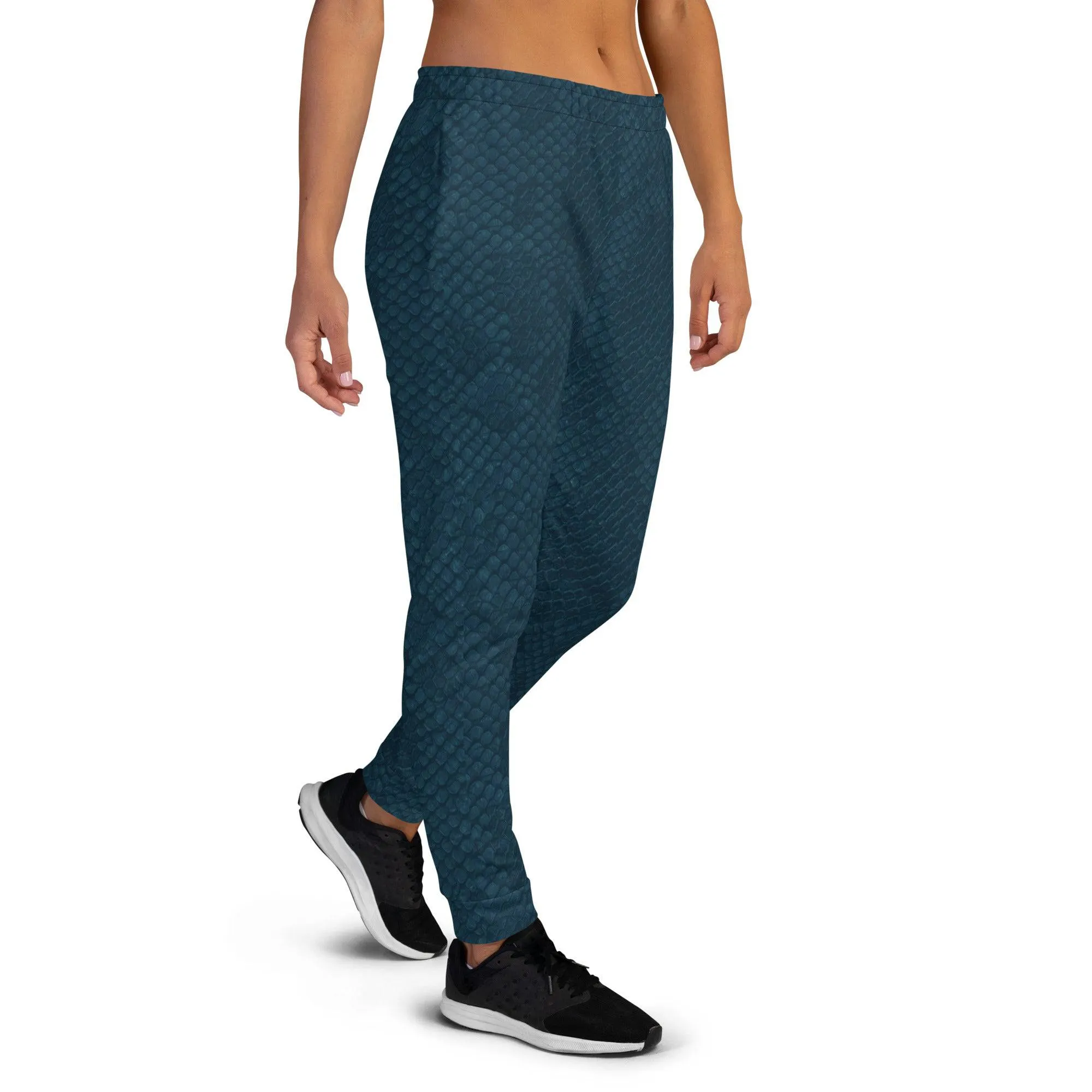 Green Animal Skin Print Womens Joggers