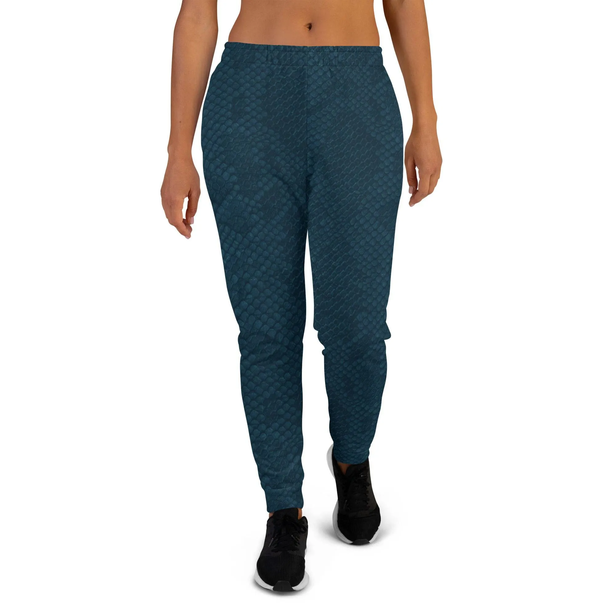 Green Animal Skin Print Womens Joggers