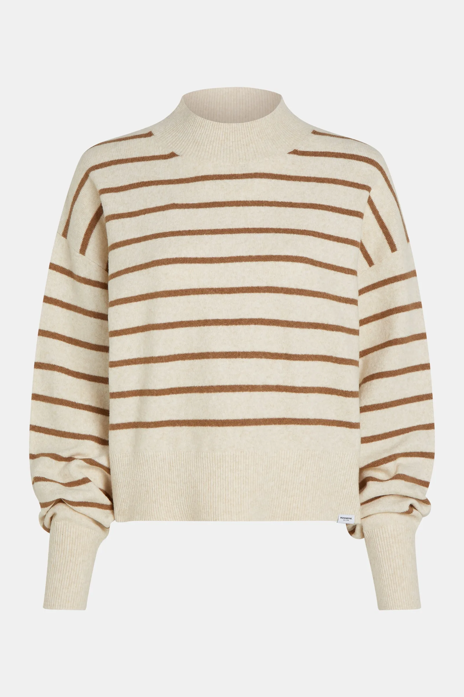 JUMPER STRIPE (W24B300LTD) CREAM - BIZON