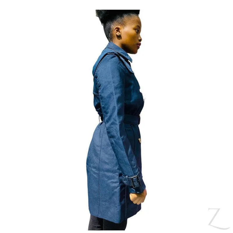 Ladies Double Breasted Hooded Trench Coat | Water Repellent | "Zia"