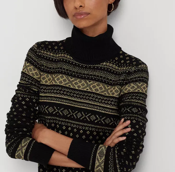 Lauren Ralph Lauren Fair Isle Turtleneck Sweater Dress