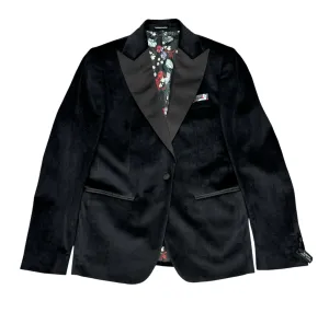 Lief Horsen Tuxedo Velvet Blazer, Black