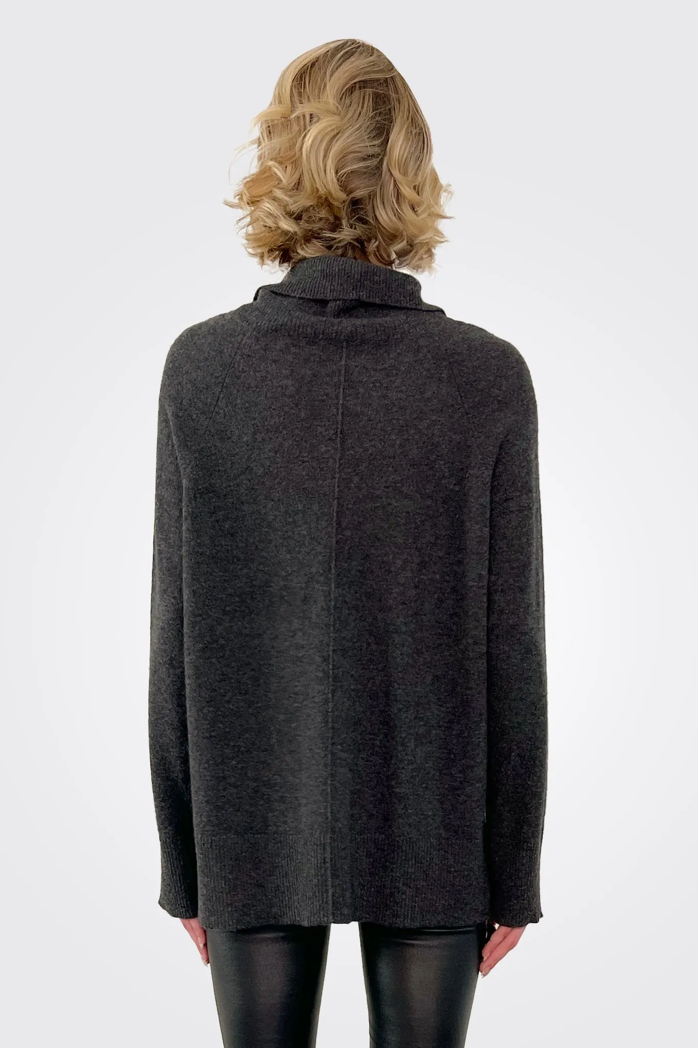 Live In Cashmere Turtleneck - Charcoal