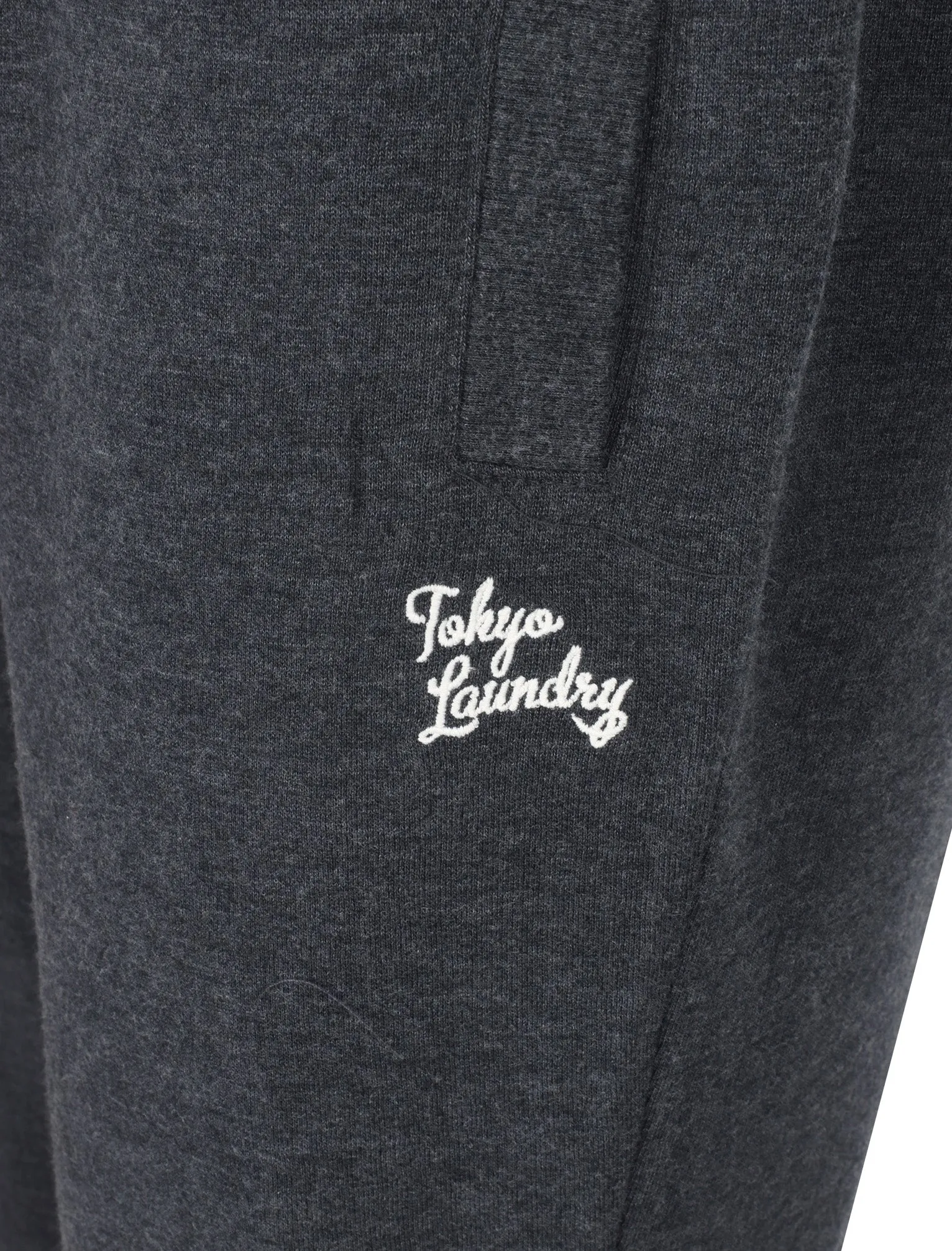 Marshaw Brush Back Fleece Joggers In Dark Navy Marl - Tokyo Laundry