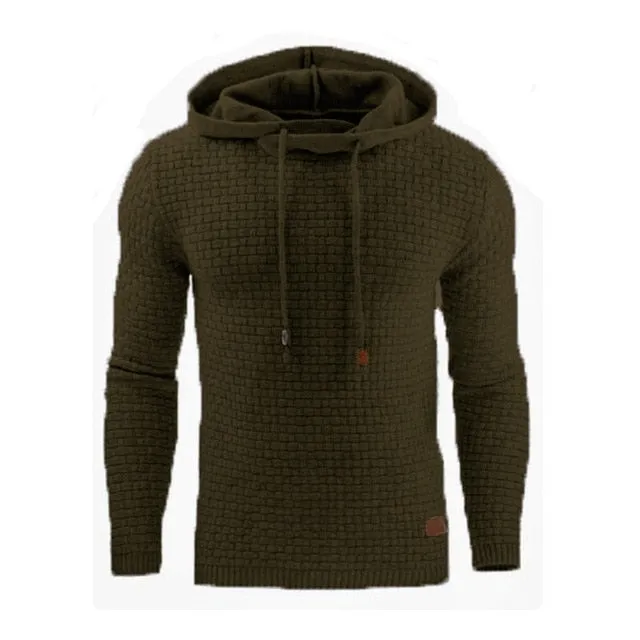 Men Warm Knitted Sweater Casual Hooded Pullover