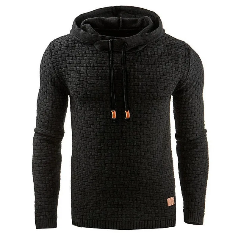 Men Warm Knitted Sweater Casual Hooded Pullover