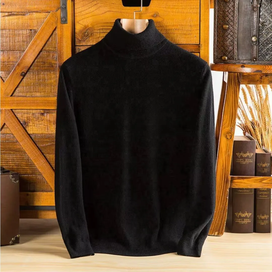 Men's 100% Cashmere Wool Turtleneck Sweater