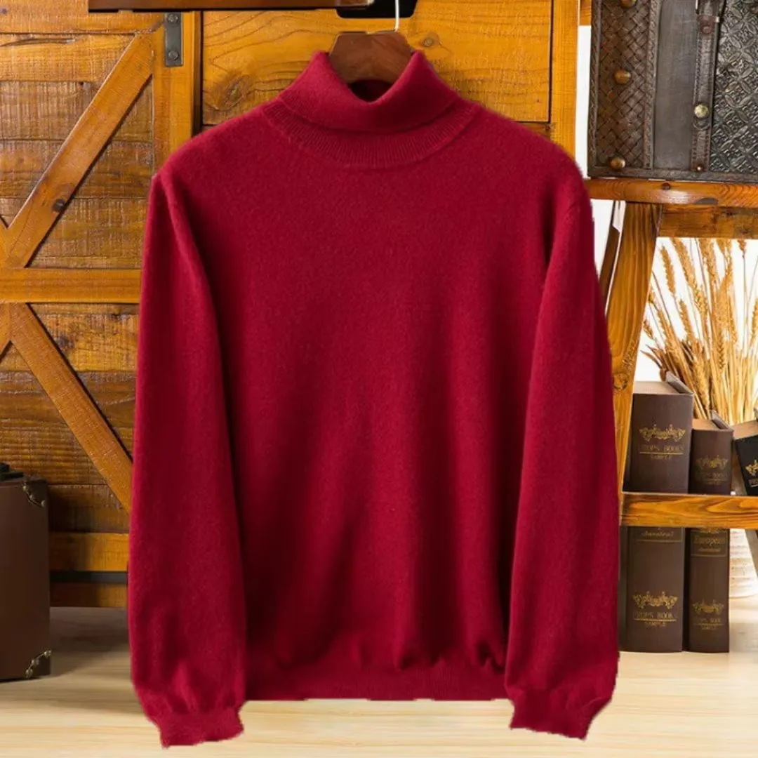 Men's 100% Cashmere Wool Turtleneck Sweater