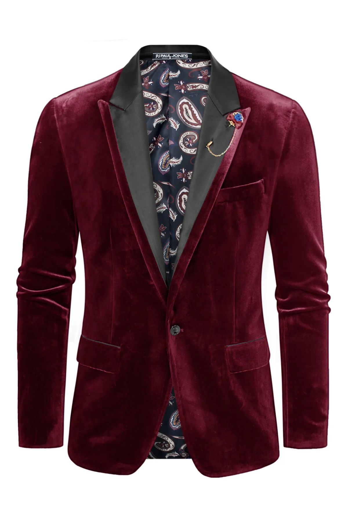 Men's Blazer Velvet One Button Sports Coat Party Wedding Suit Jacket