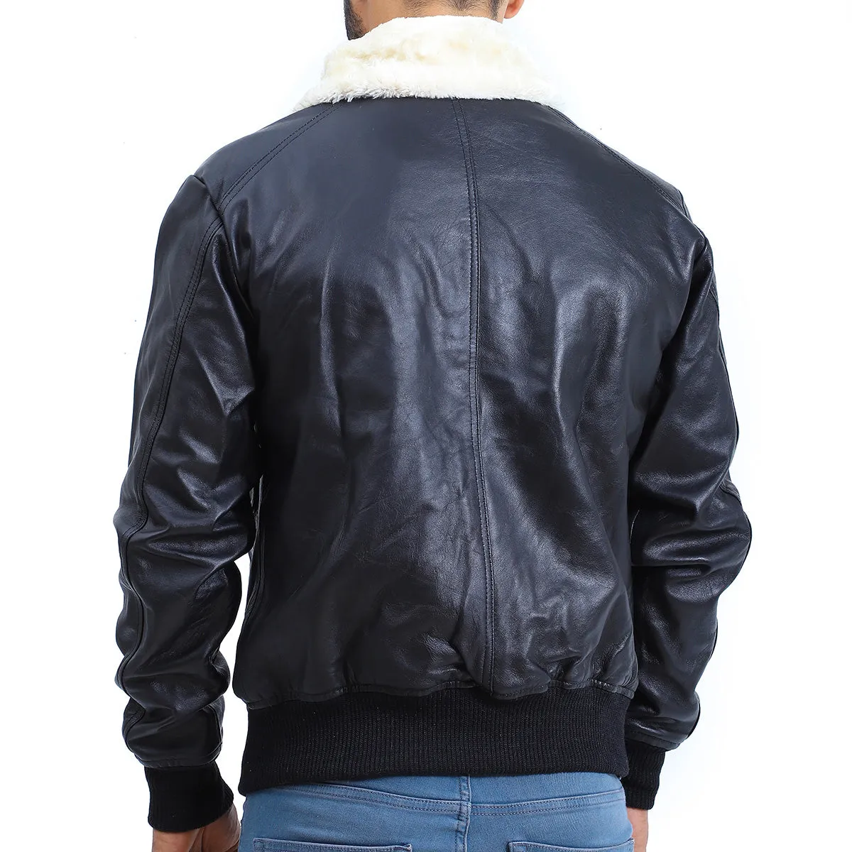 Men's Flight Aviator Bomber Leather Jacket