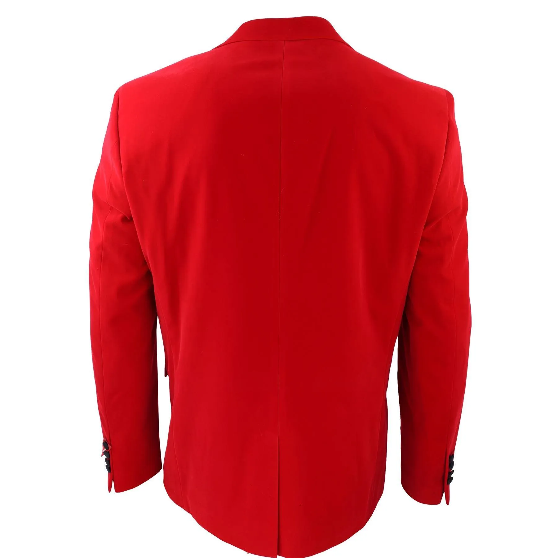 Mens Red Velvet Tuxedo Blazer Satin Peak Lapels Dinner Jacket Wedding Prom Black Tie