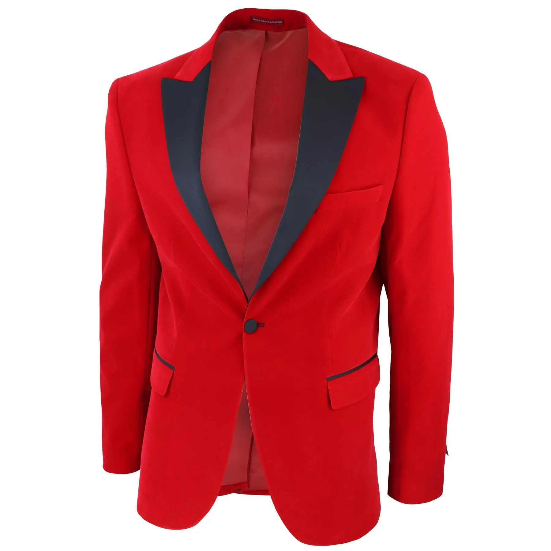 Mens Red Velvet Tuxedo Blazer Satin Peak Lapels Dinner Jacket Wedding Prom Black Tie