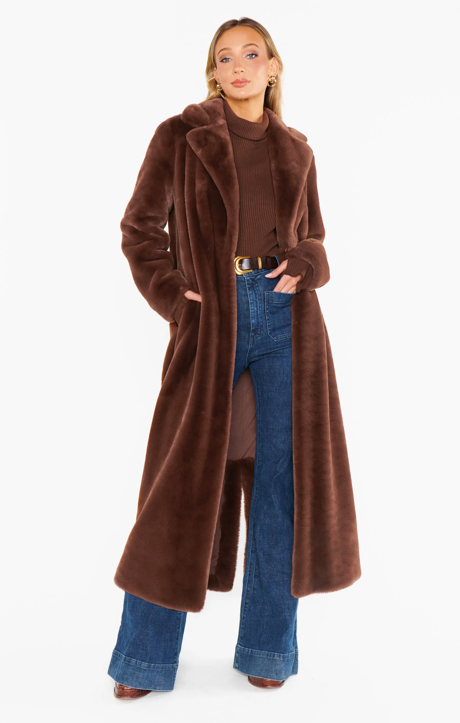 Miss Tiffy Fur Jacket ~ Brown Faux Fur