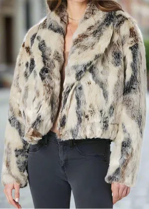 MULTICOLOR FAUX FUR JACKET