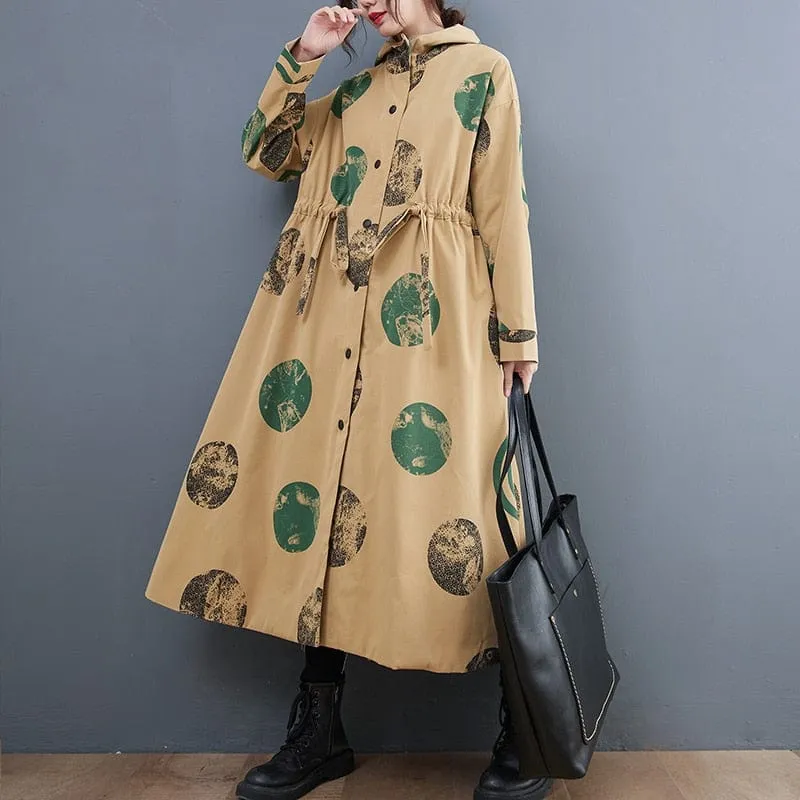 Oversized Abstract Polka Dot Coat