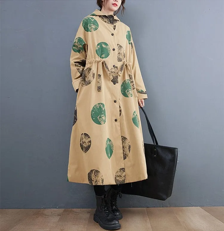 Oversized Abstract Polka Dot Coat