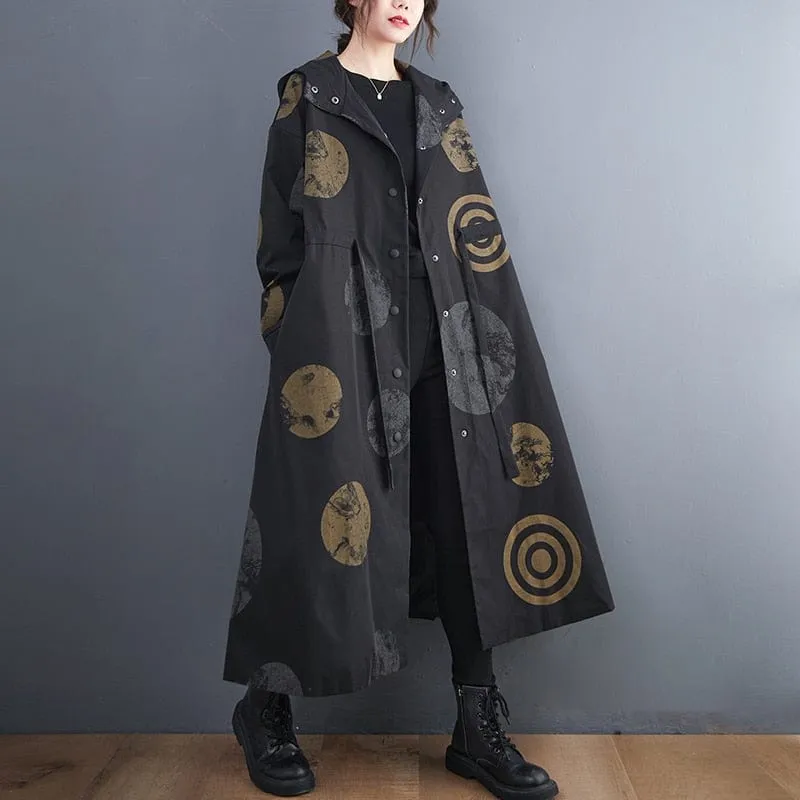 Oversized Abstract Polka Dot Coat