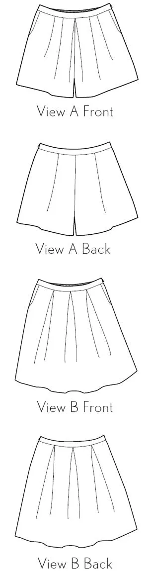 PDF Pattern - Soho Shorts   Skirt | Liesl   Co