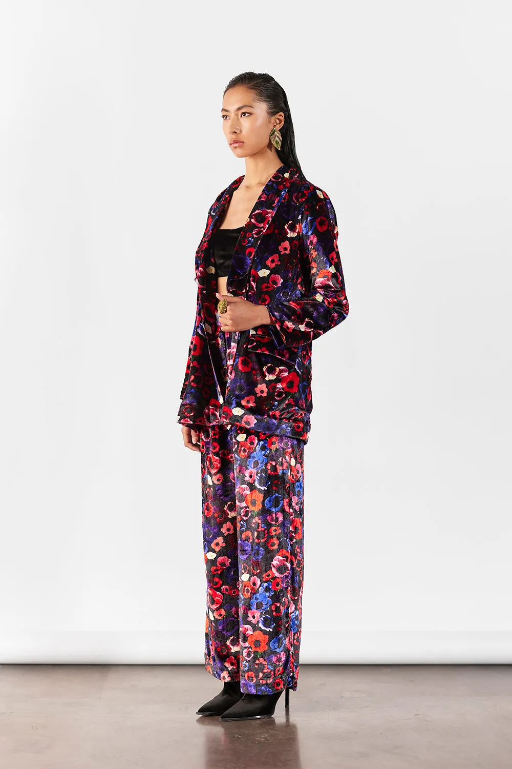 Peony Velvet Blazer & Pants