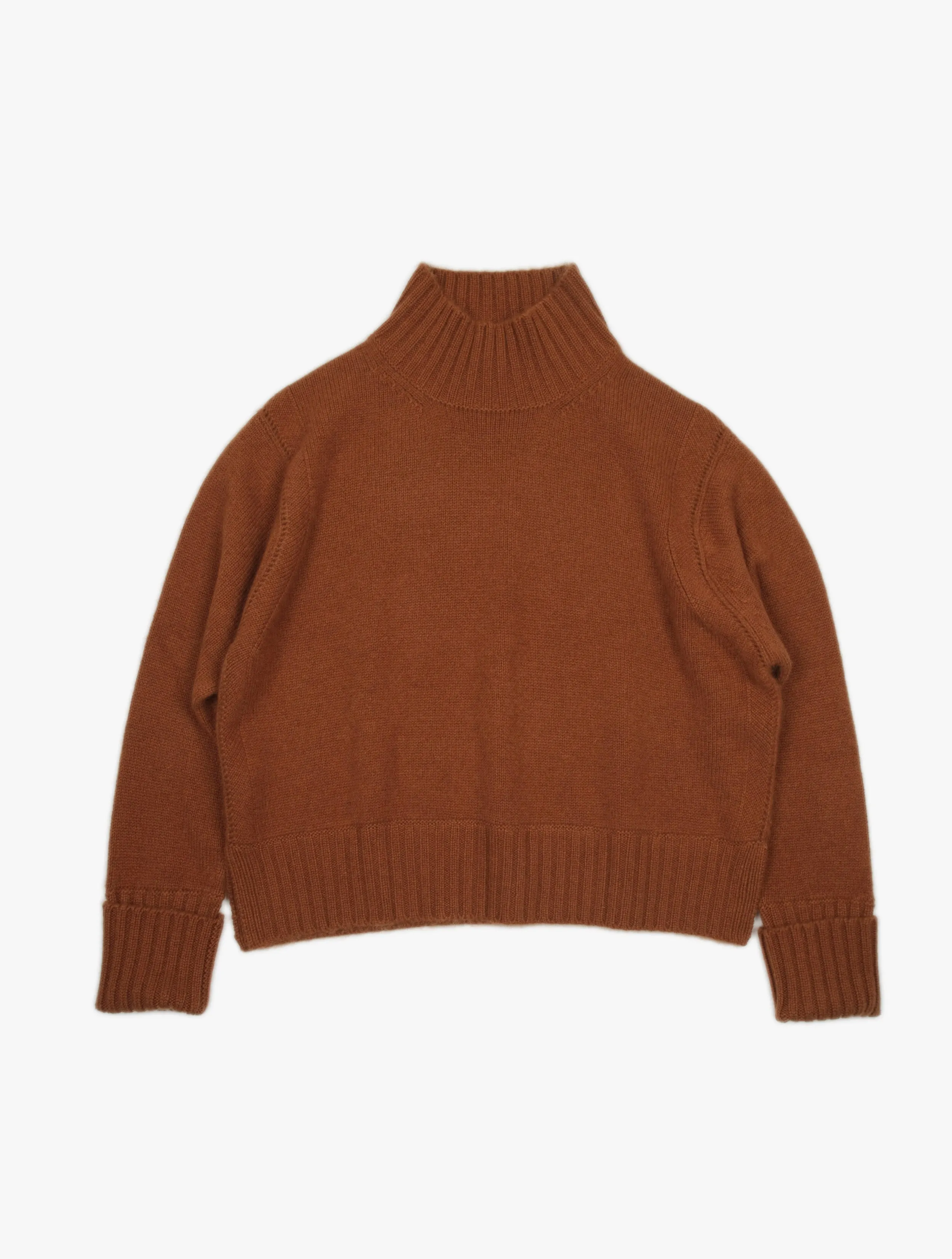 Pointelle Detail Turtleneck Cashmere Sweater