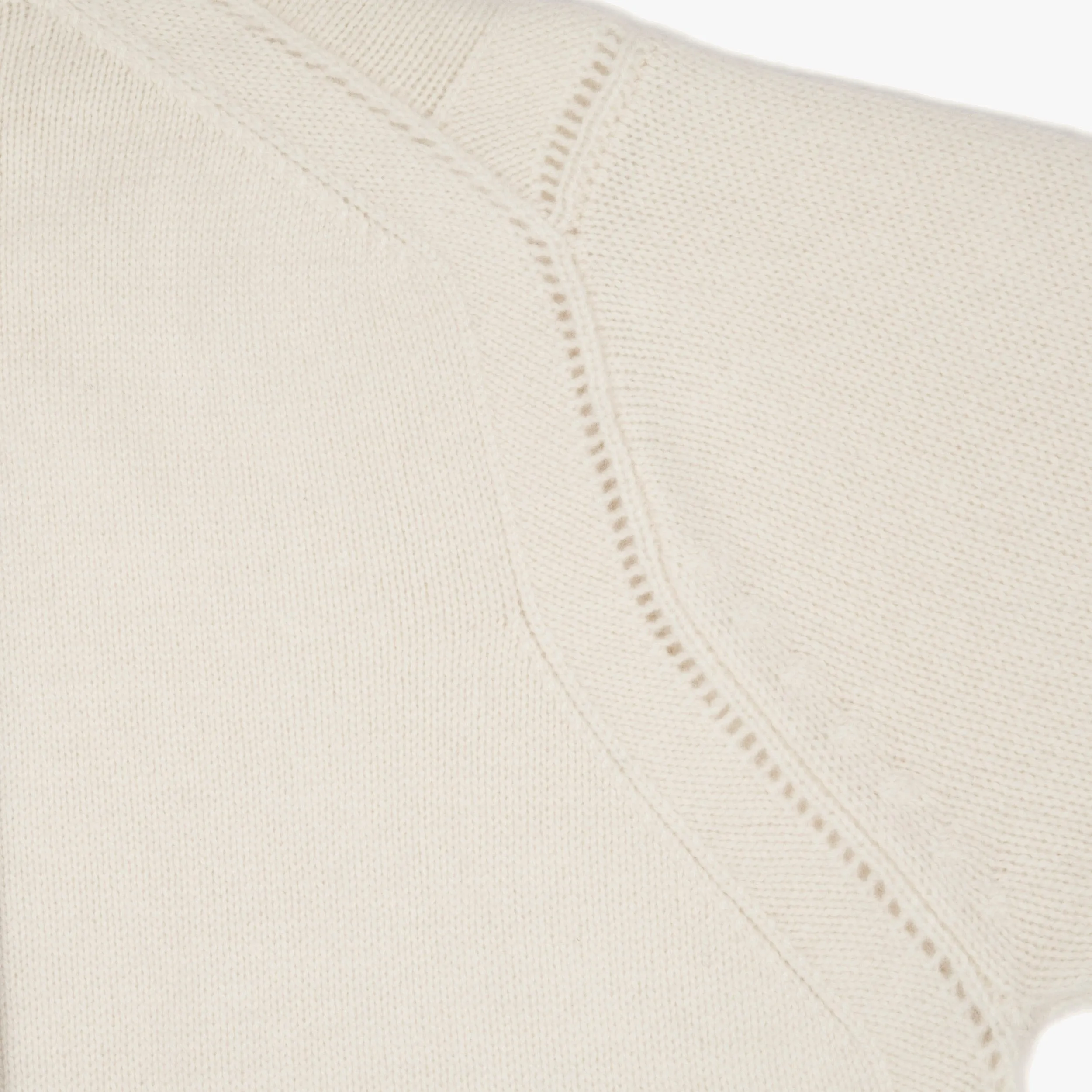 Pointelle Detail Turtleneck Cashmere Sweater