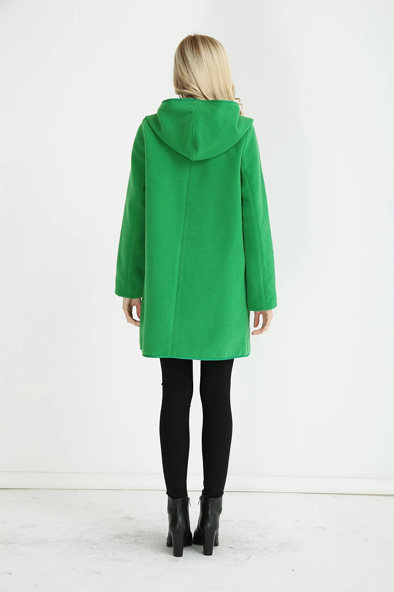 Rib Duffle Coat - Green