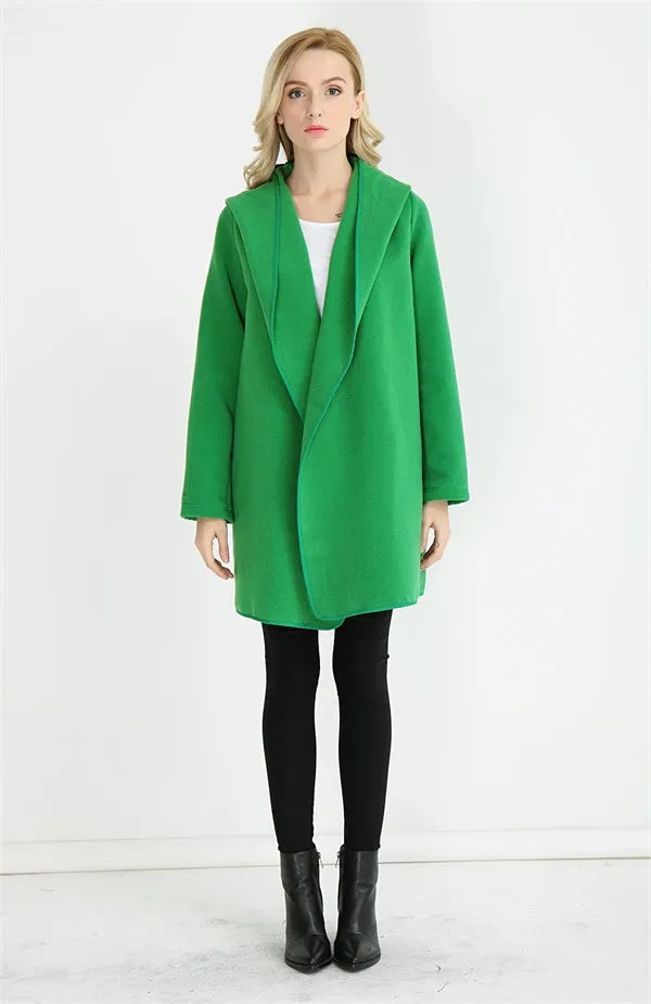 Rib Duffle Coat - Green