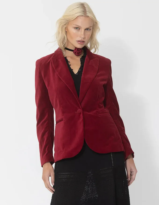 Ringmaster Velvet Blazer Ruby